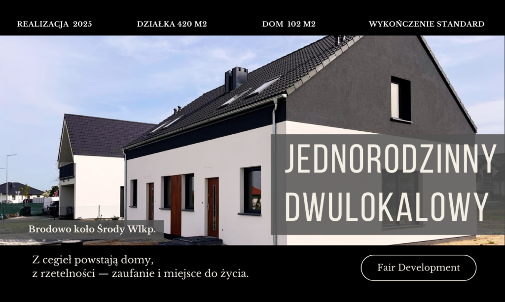 nowy dom na sprzedaż Brodowo, dom bliźniak na sprzedaż Brodowo, dom dwulokalowy Brodowo