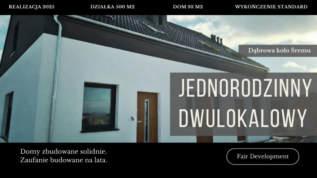 nowy dom na sprzedaż Dąbrowa, dom bliźniak na sprzedaż Dąbrowa, dom dwulokalowy Dąbrowa